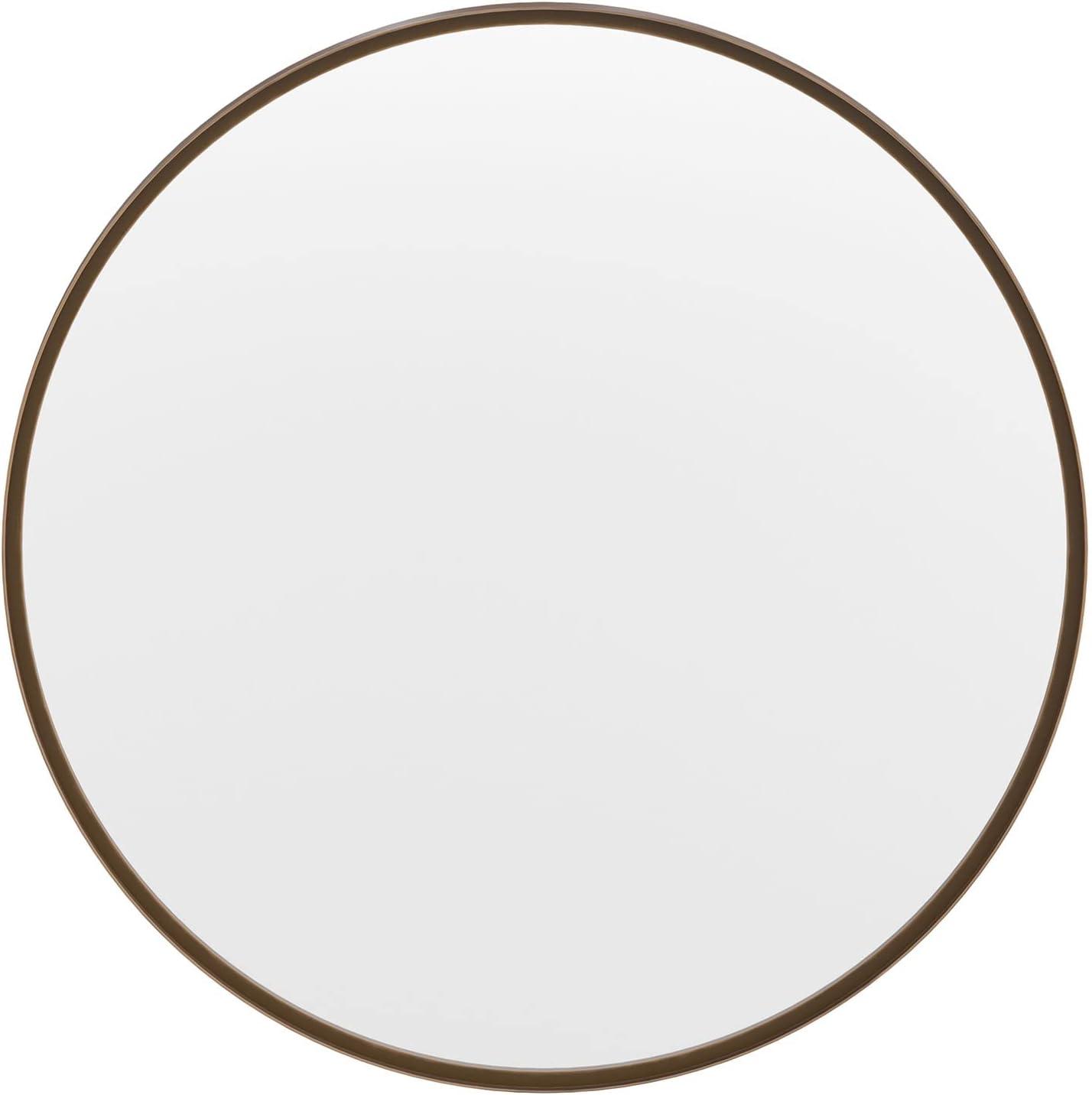 Flash Furniture Jennifer 27.5" x 27.5" Brushed Bronze Modern Wall Mounted Mirror