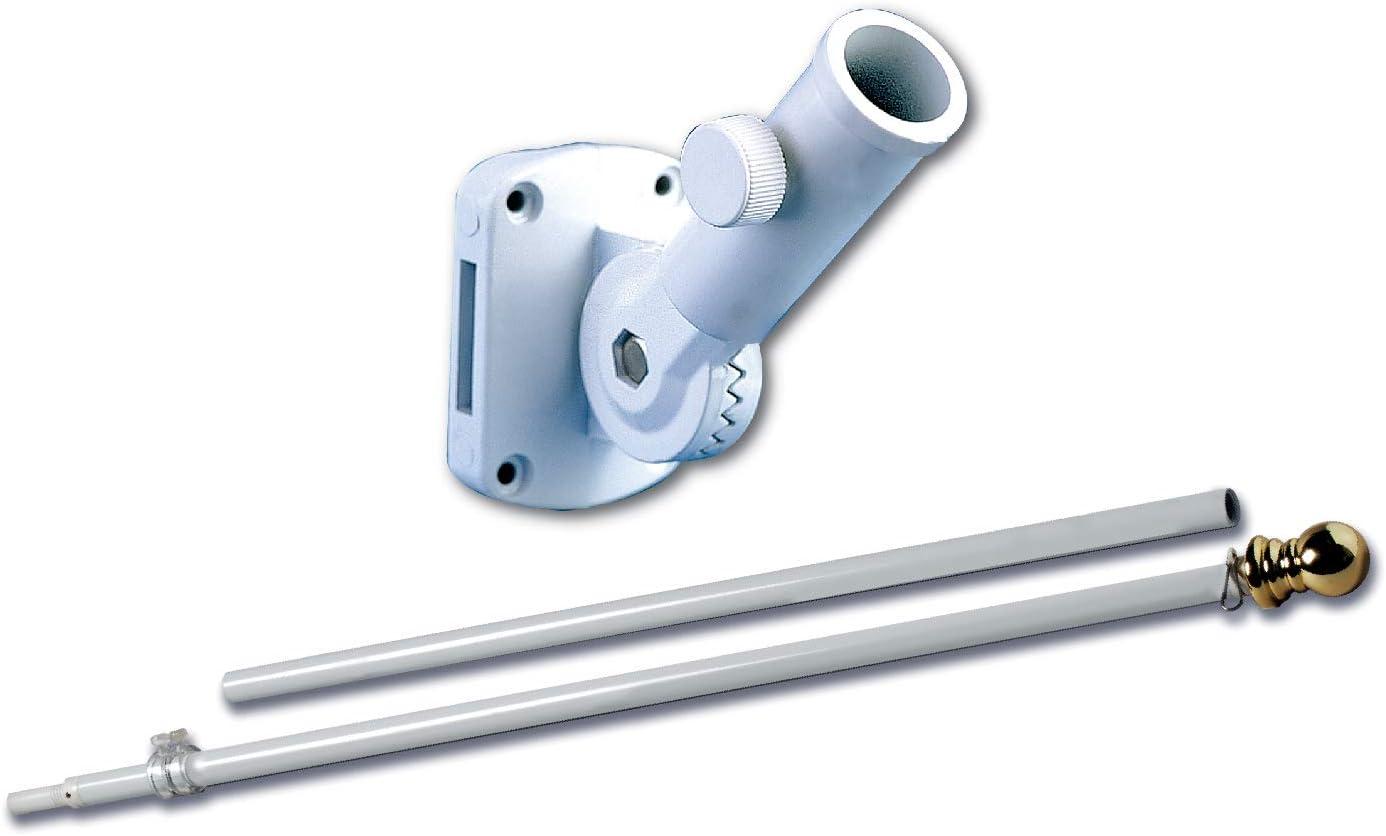 Allied Flag Pole Kit - 3 x 5 FT Nylon American Flag with 5 FT Spinning Flag Pole