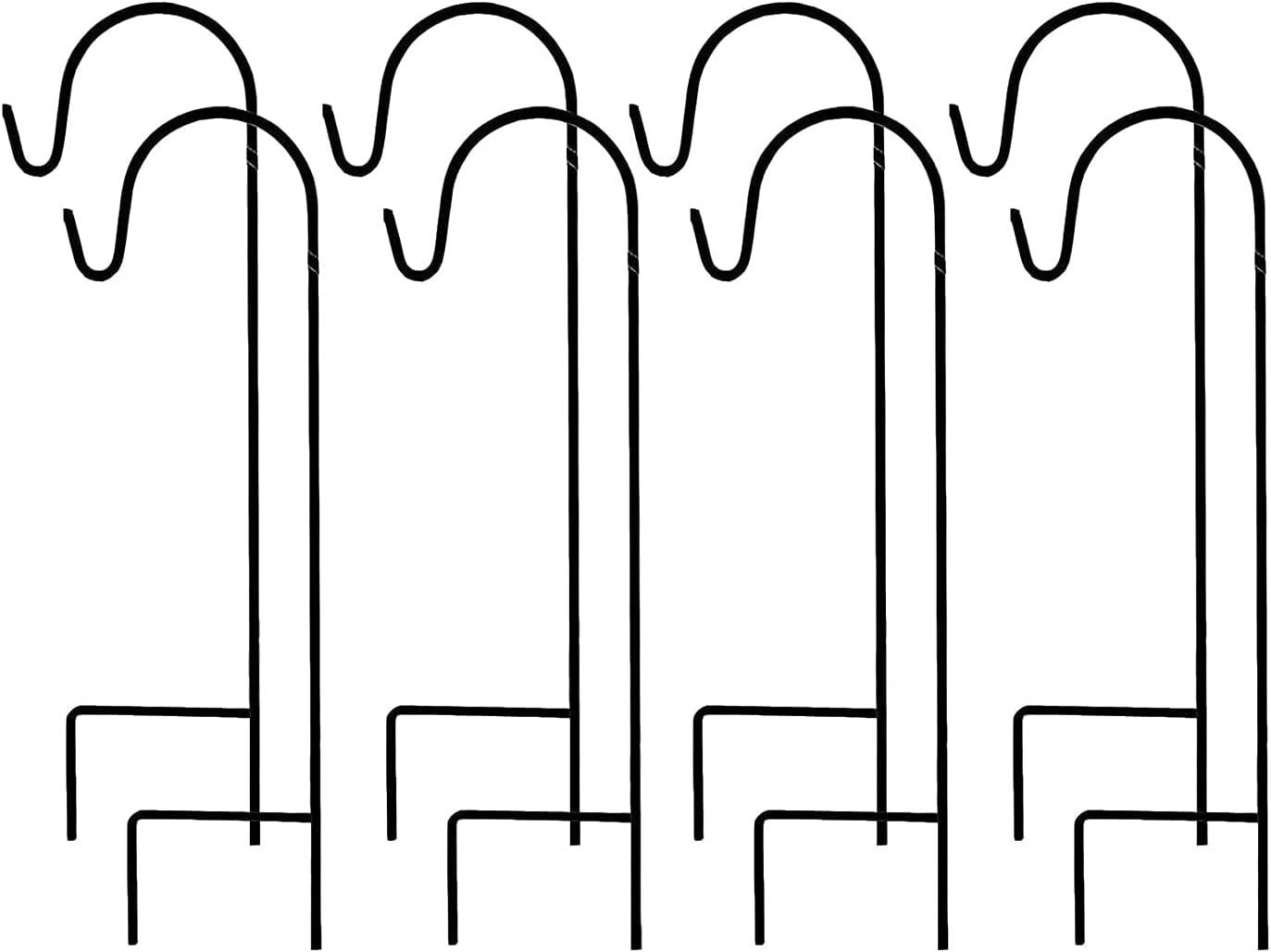 25-Inch Black Powder-Coated Steel Shepherd Hooks (8-Pack)