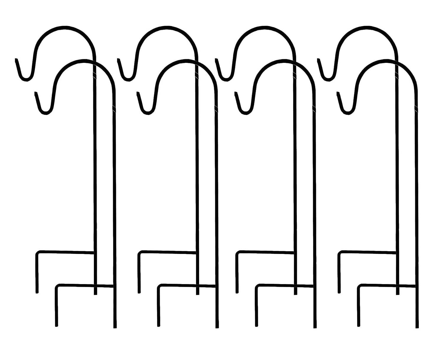 25-Inch Black Powder-Coated Steel Shepherd Hooks (8-Pack)