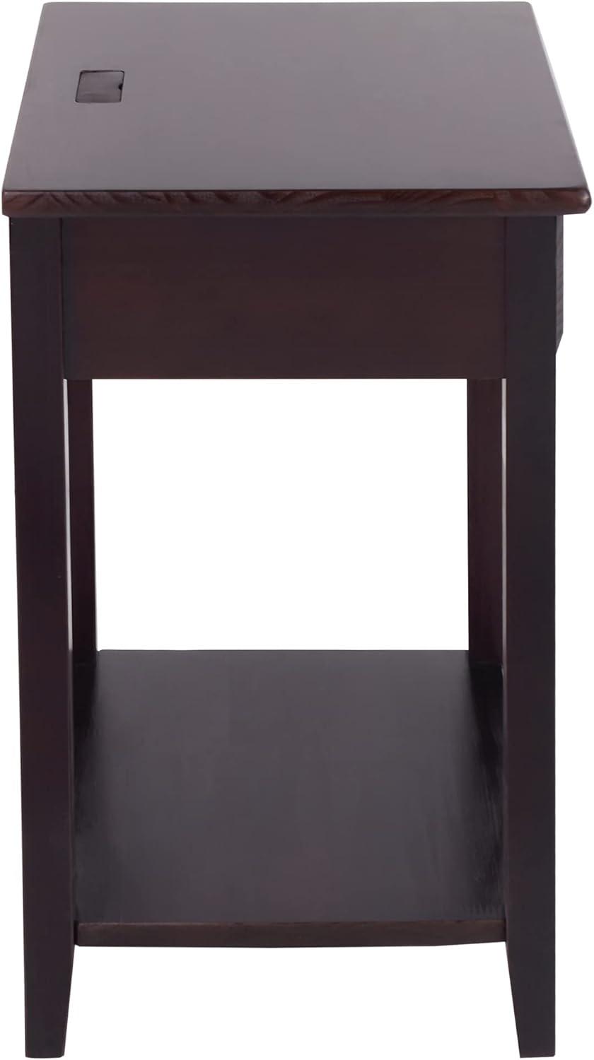 Night Owl Night Stand with USB Port, Espresso