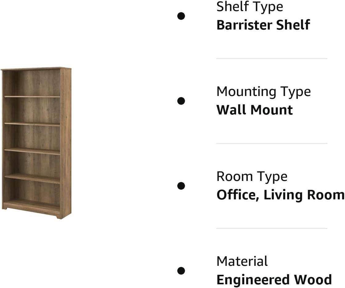 Huckins 5 Shelf 66" Standard Bookcase