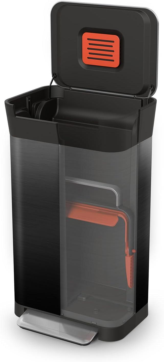 Joseph Joseph Titan 30L Indoor Step Trash Can - Carbon Black