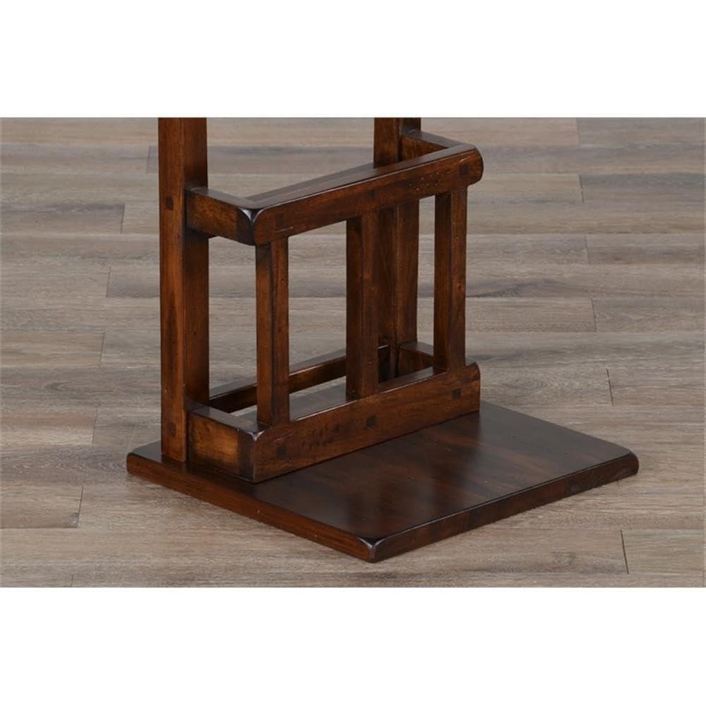 Sunny Designs Santa Fe Mesa de Compañero de Sofá de Madera Tradicional de 12,5" en Chocolate Oscuro