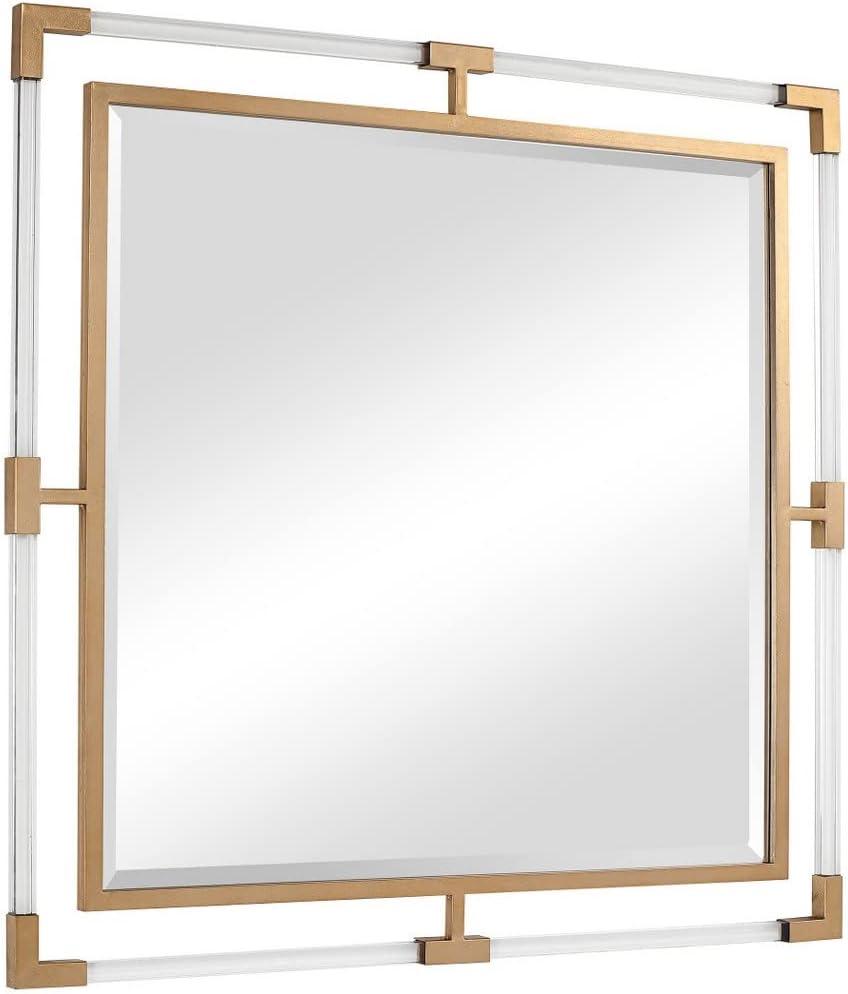 Hyperion Square Mirror - Gold