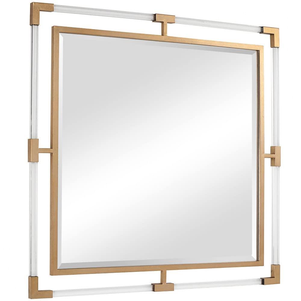 Hyperion Square Mirror - Gold