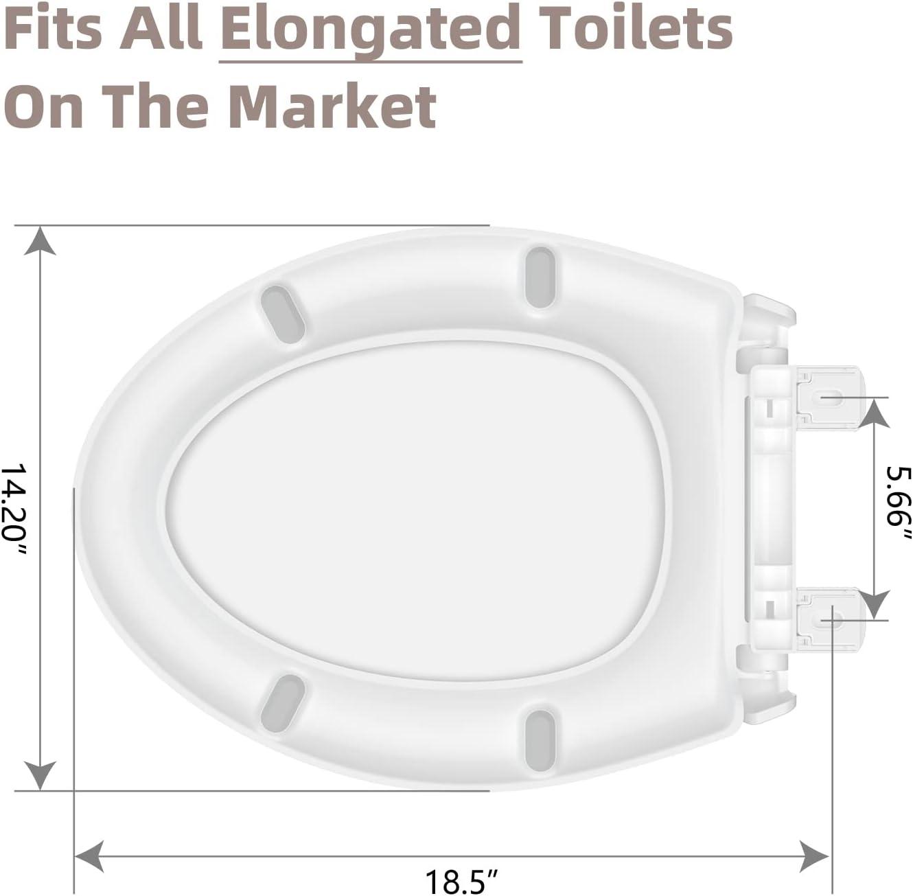 White Elongated Soft Close Heavy Duty Toilet Seat