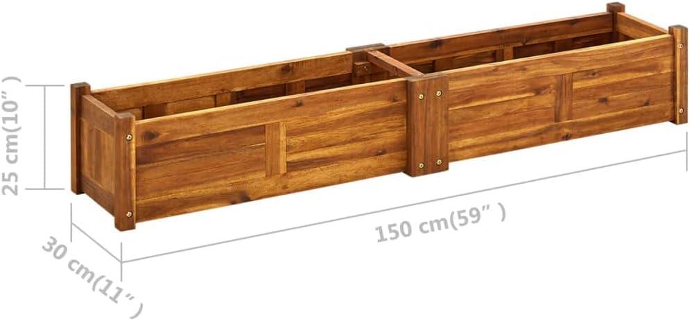 vidaXL Raised Garden Bed Raised Flower Bed Raised Garden Box Solid Acacia Wood