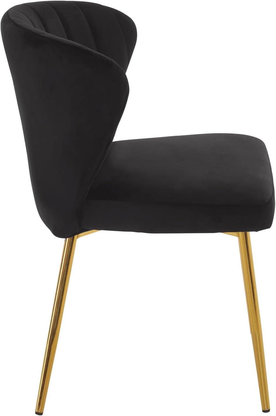 ANOUR Modern Dining Chairs, Velvet Accent Chair, Living Room Chairs, Set of 2, Upholstered Side Chair with Golden Metal Legs for Dining Room Kitchen Vanity Patio (Yellow, 2 Pack)