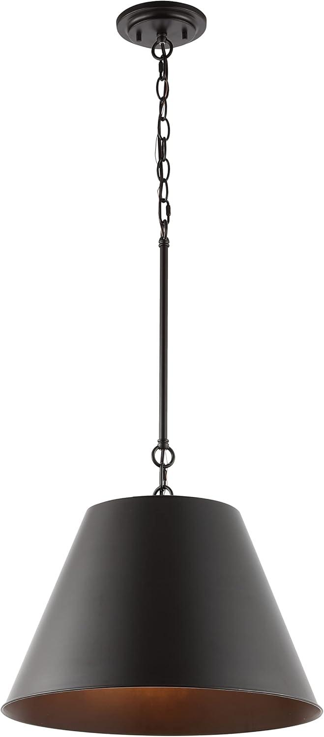 Henry 17.88" 1-Light Industrial Farmhouse Iron LED Pendant, Oil Rubbed Bronze