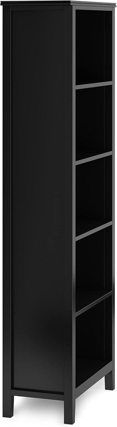 Artisan SOLID WOOD 72 inch x 26 inch Contemporary 5 Shelf Bookcase in Black