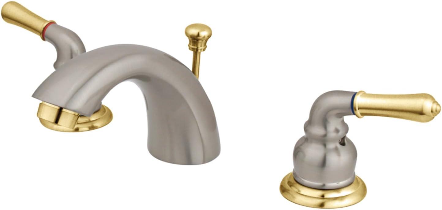 Kingston Brass KB959 Magellan Mini-Widespread Bathroom Faucet, Brushed Nickel/Polished Brass