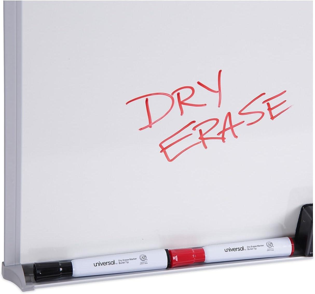 UNIVERSAL Dry-Erase Board Melamine 24 x 18 Satin-Finished Aluminum Frame 43622