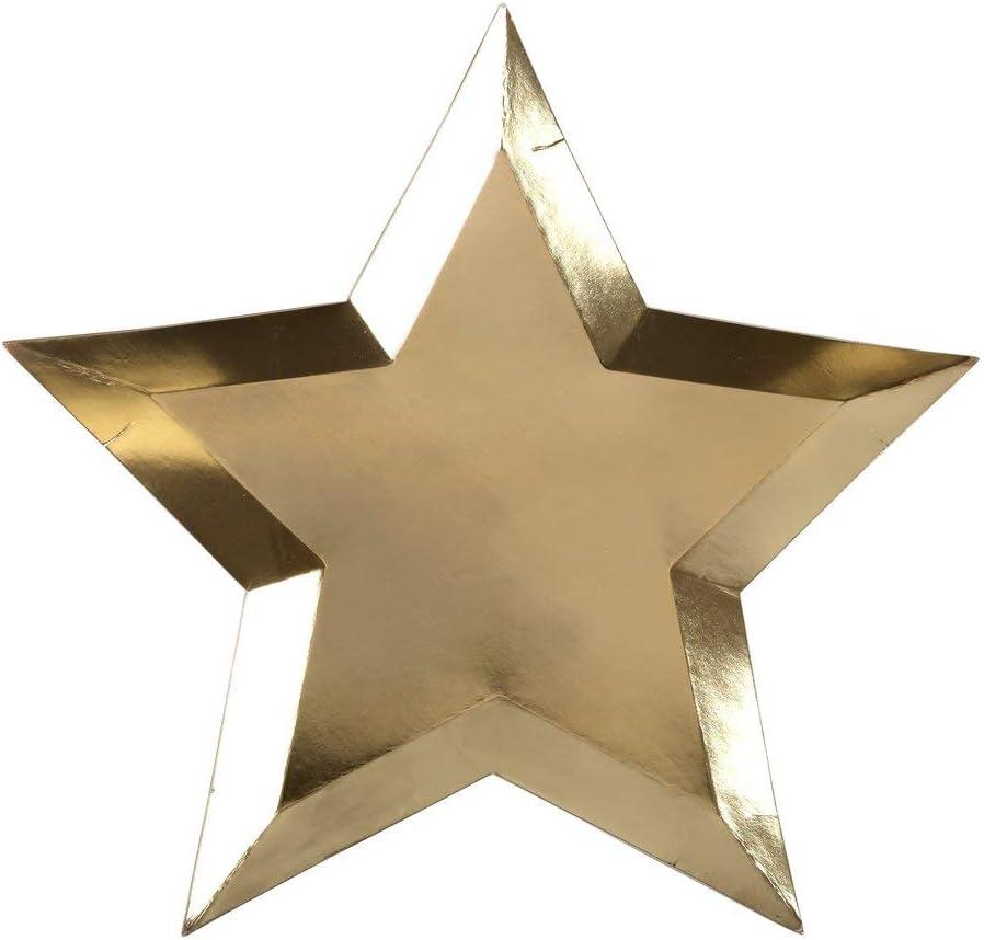 Meri Meri Gold Foil Star Plates (Pack of 8)