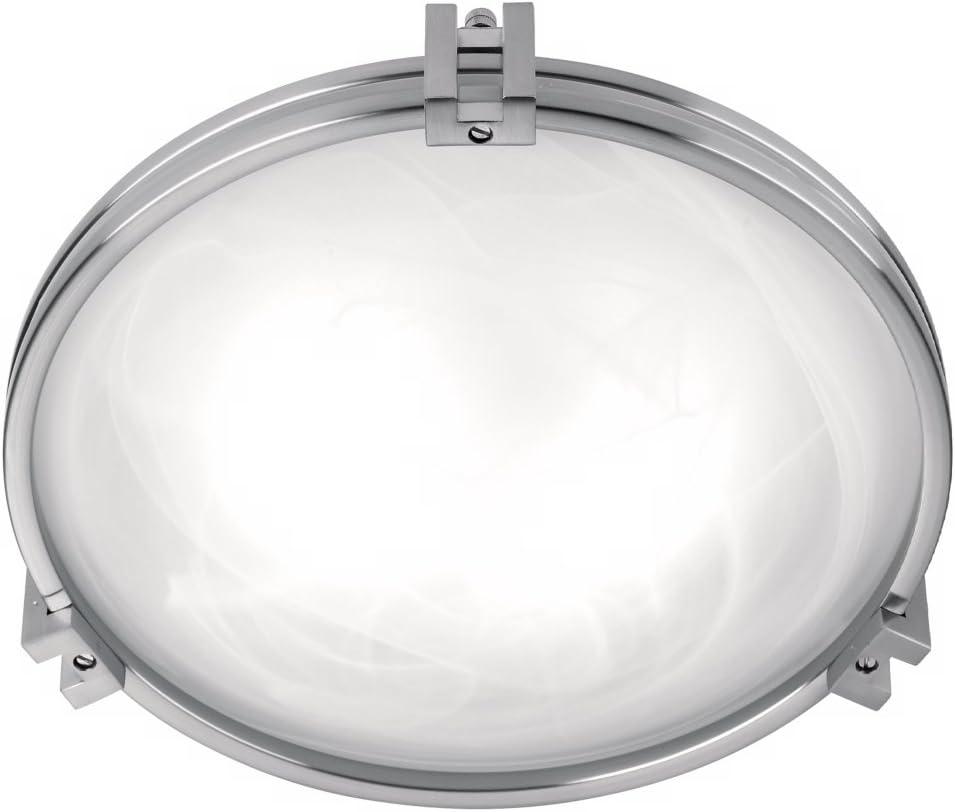 Possini Euro Design Deco Modern Ceiling Light Flush Mount Fixture 12 3/4" Wide Brushed Nickel 2-Light Marbleized Glass for Bedroom Kitchen Living Room