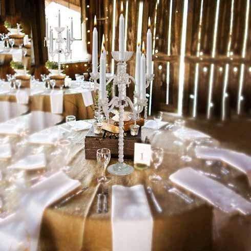 Efavormart 27" Tall Handcrafted Gem Cut 5 Arm Crystal Modern Glass Candelabra Candle Holder Wedding Centerpiece