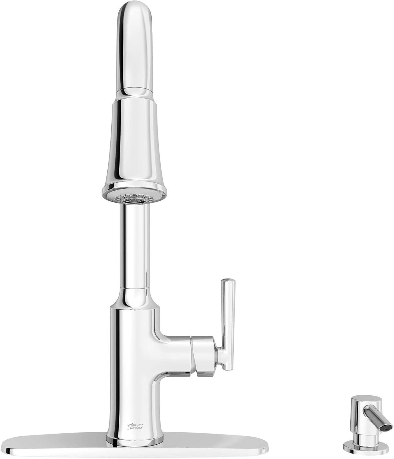 Chrome Transitional Kitchen Faucet with Pull-Down Sprayer