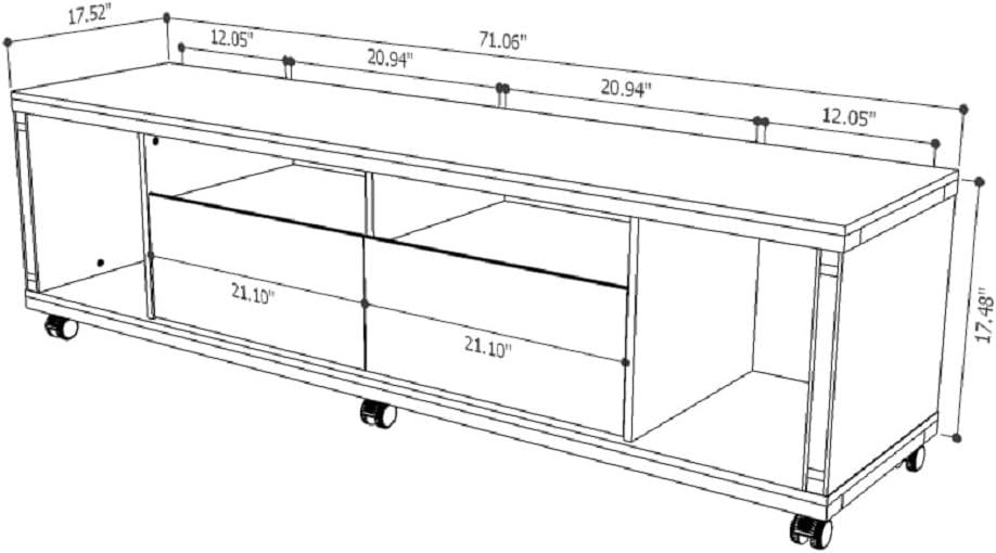 Cabrini TV Stand 1.8 in Brown and Off White