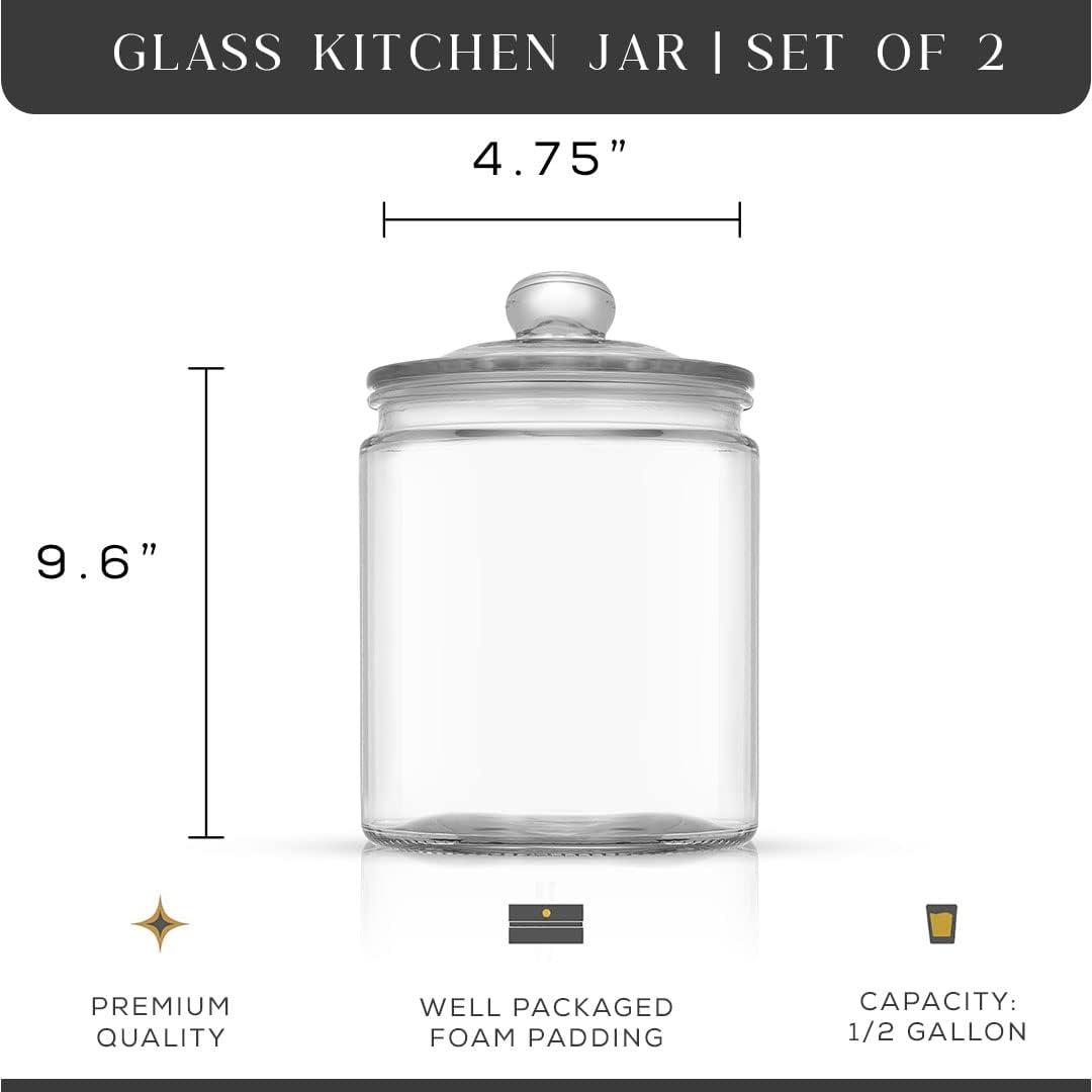 JoyJolt Glass Cookie Jar with Airtight Lid, 67oz.