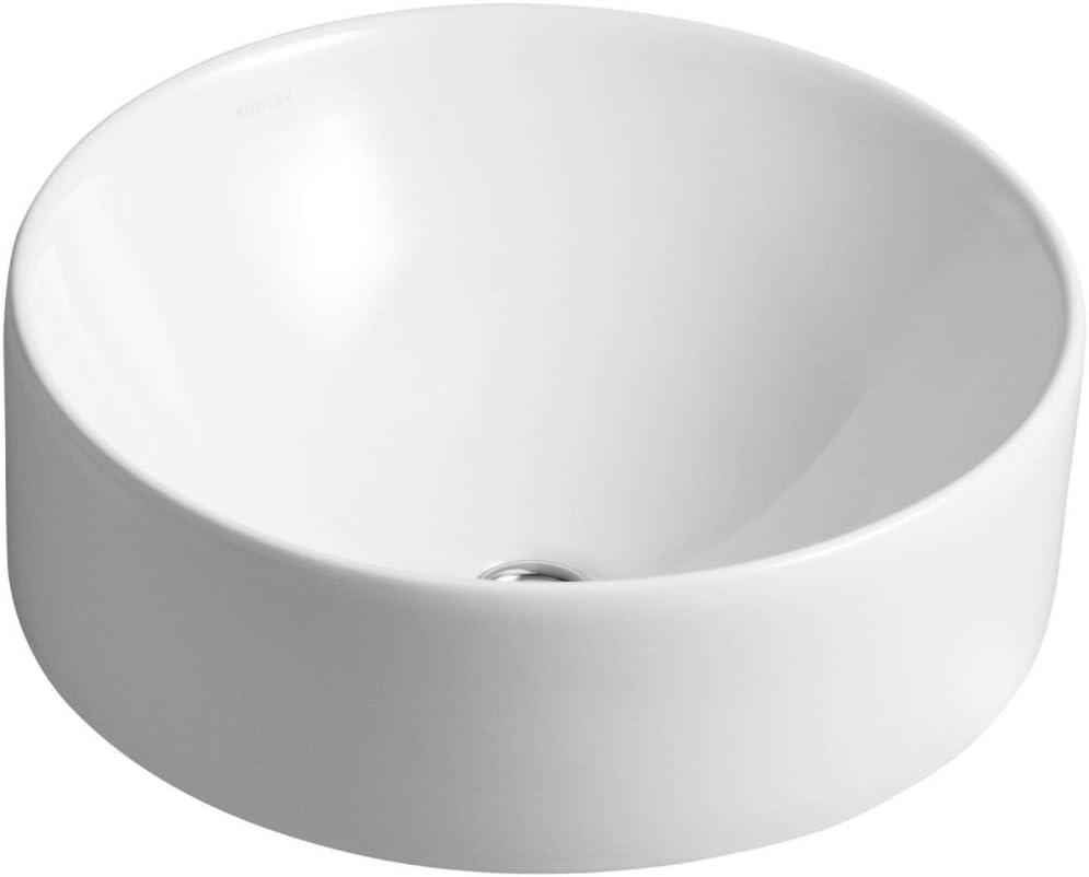 Vox® Vitreous China Circular Vessel Bathroom Sink with Overflow