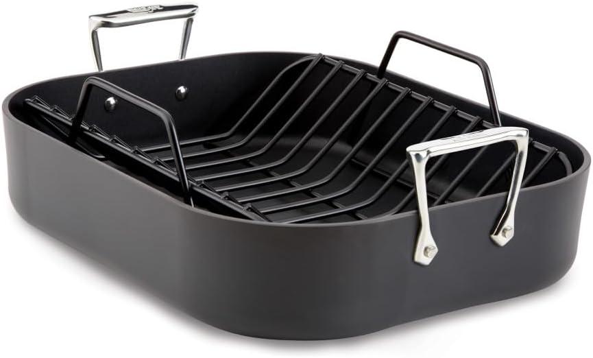 All-Clad 13 x 16 Inch Roaster with Rack Cookware, HA1 Nonstick Hard Anodized