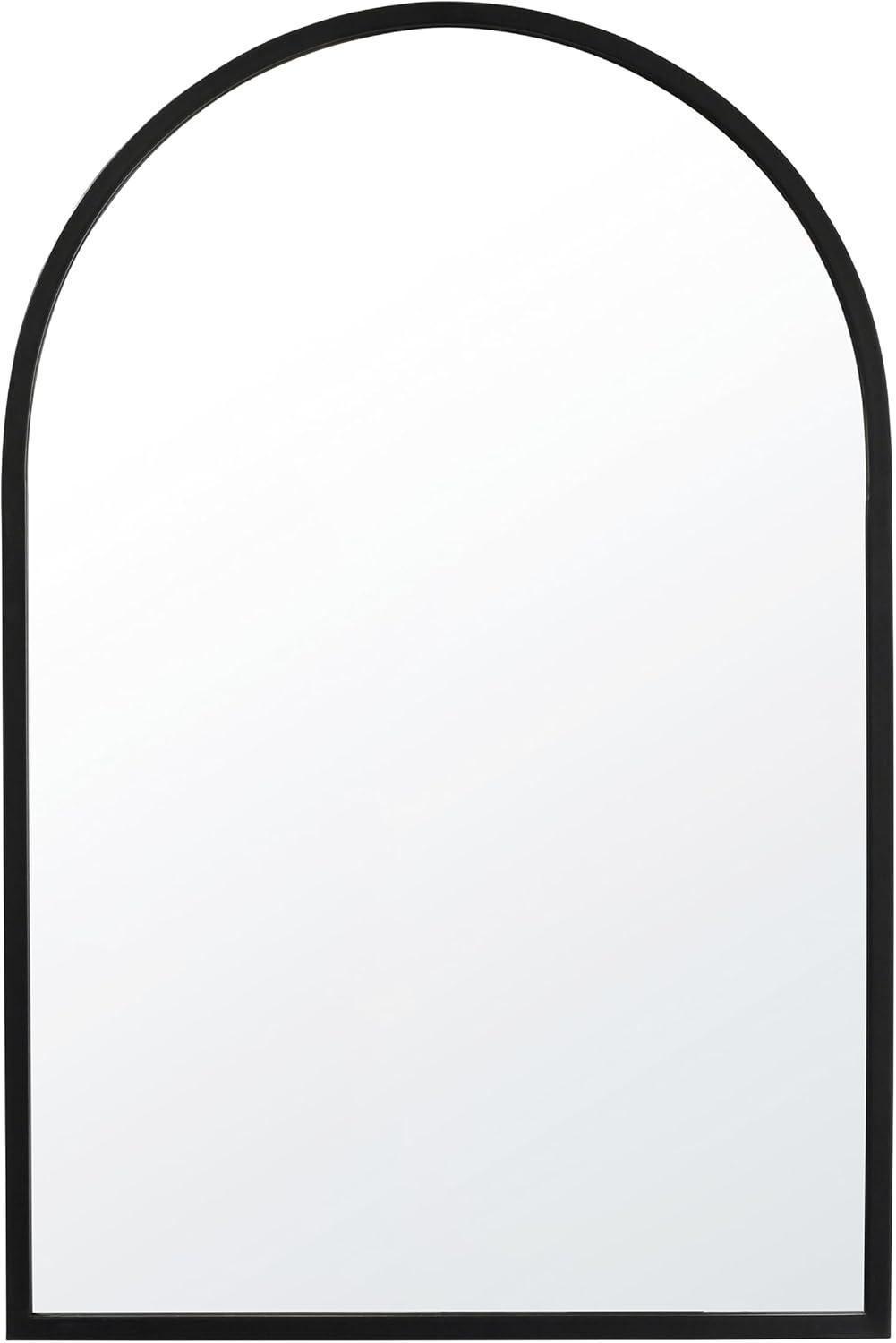 Flash Furniture Mila Arched Metal Framed Wall Mirror for Hallways, Entryways, Dining and Living Rooms