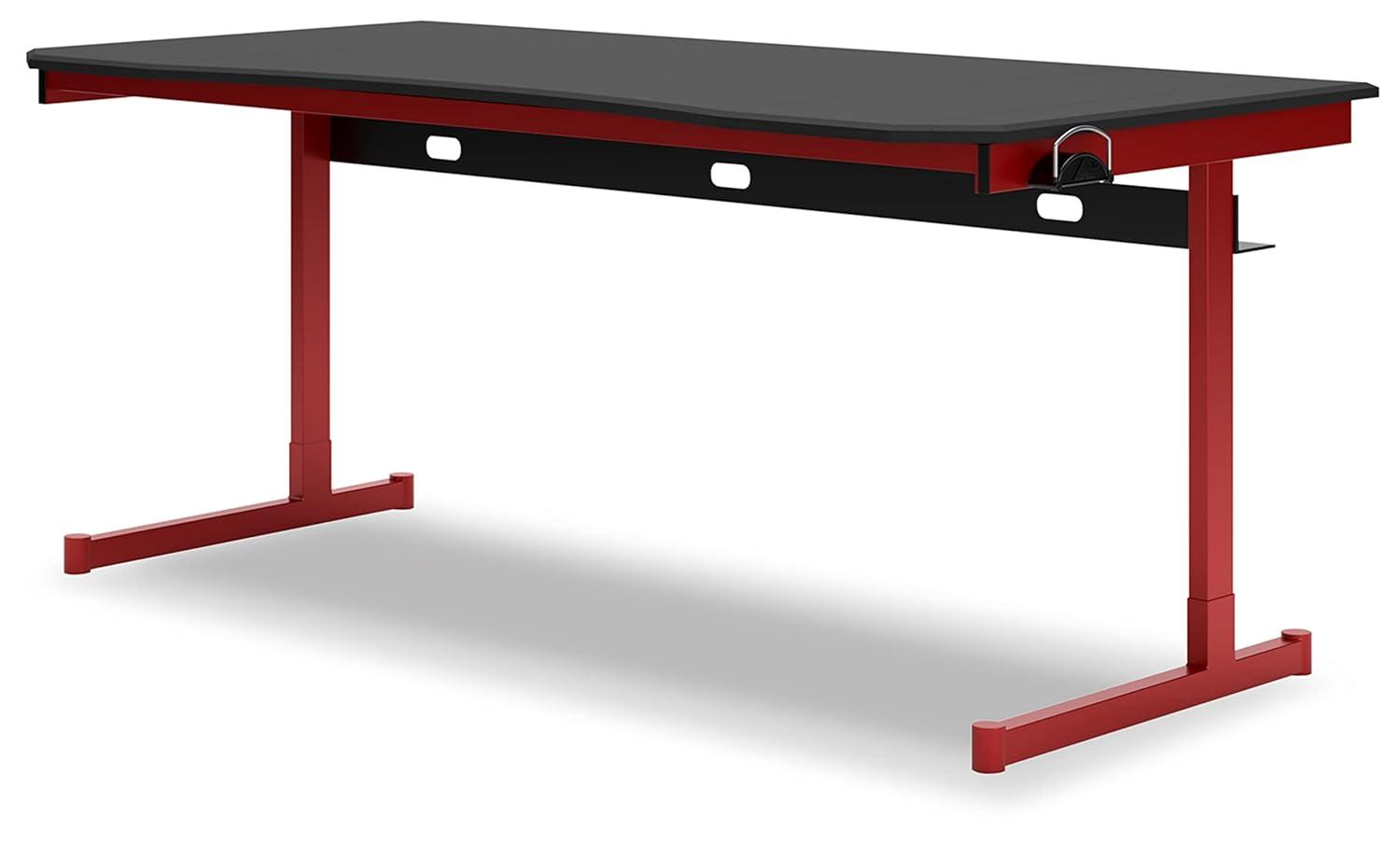 Signature Design by Ashley Lynxtyn Home Office Desk with Mousepad Surface Cover, Red