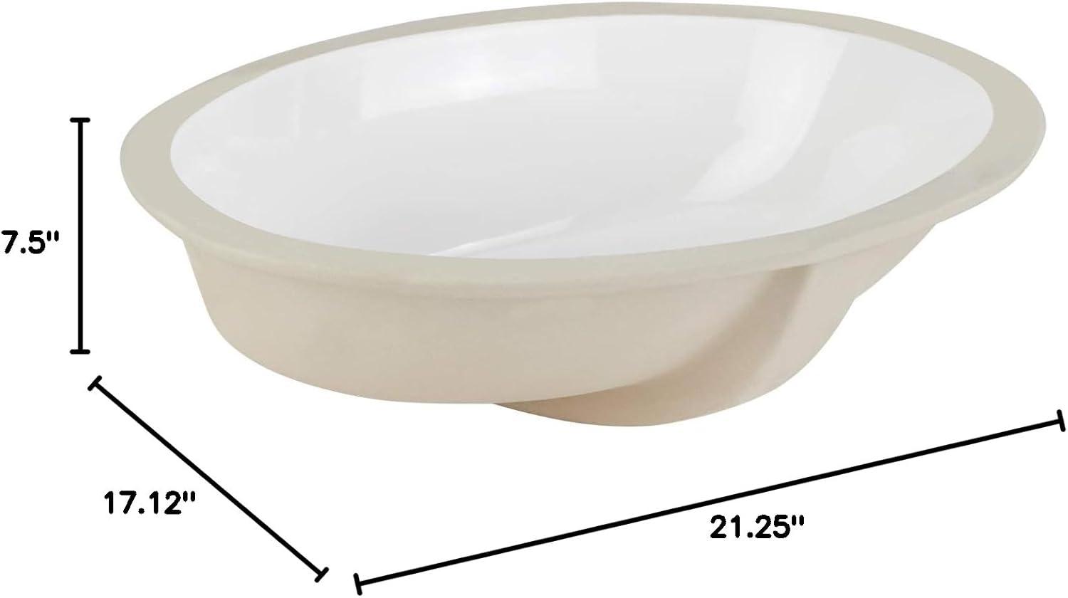 19" Mangrove Oval Porcelain Undermount Bathroom Sink