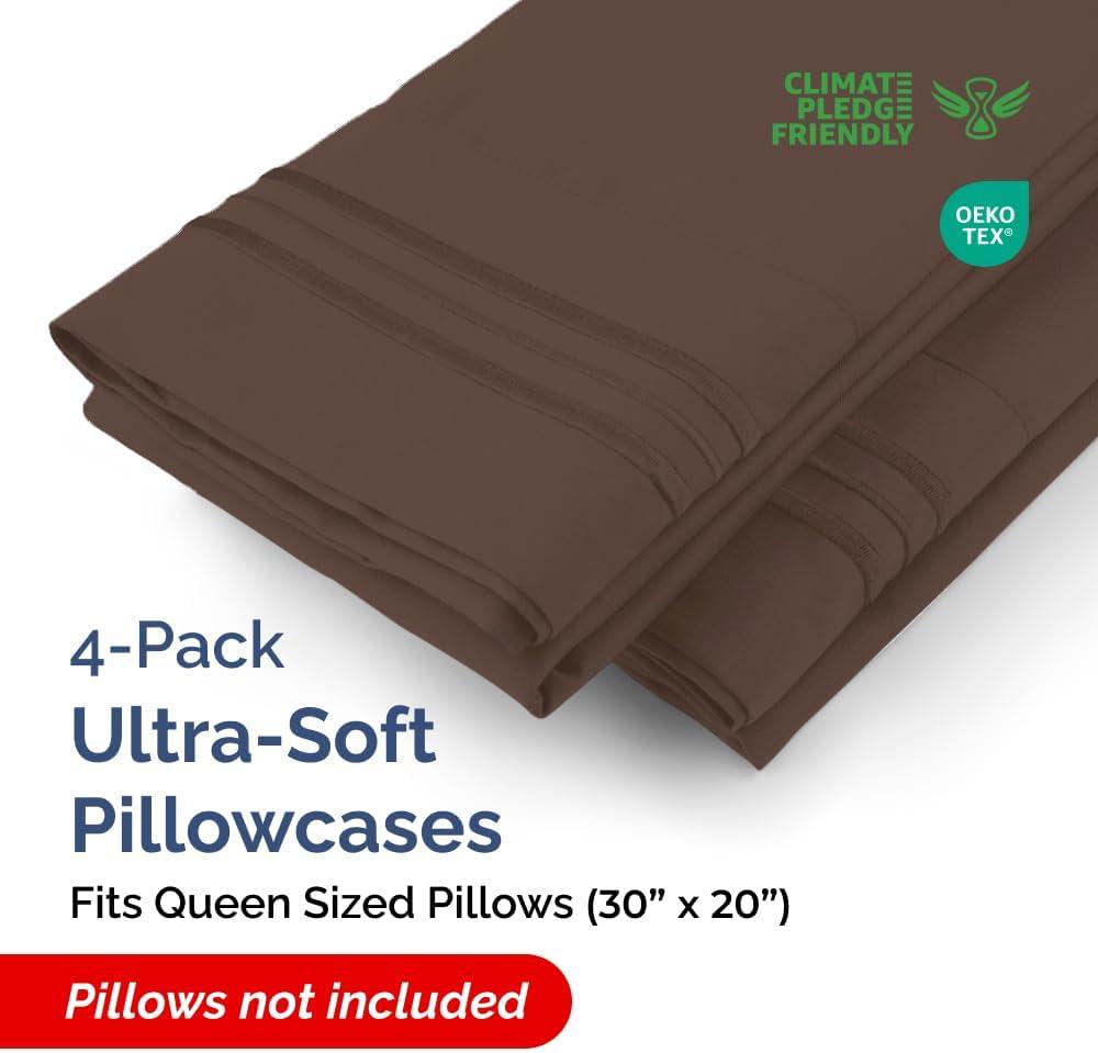CGK Linens Soft Double Brushed Soft & Cooling Pillowcase - Set of 4