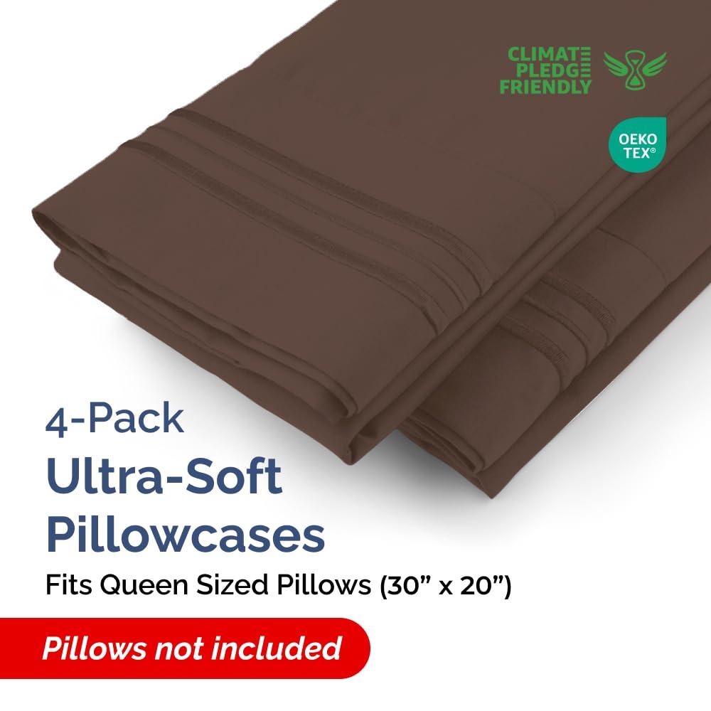 CGK Linens Soft Double Brushed Soft & Cooling Pillowcase - Set of 4