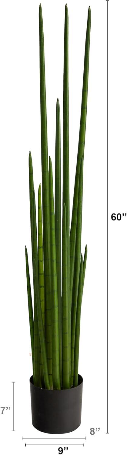 Nearly Natural 5-ft Sansevieria Snake Artificial Plant