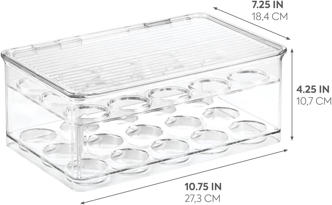 iDESIGN Plastic Tier Coffee Pod Organizer with Lid The Linus Collection Clear: Kitchen Cabinet Storage, 11x7x4, Spot Clean