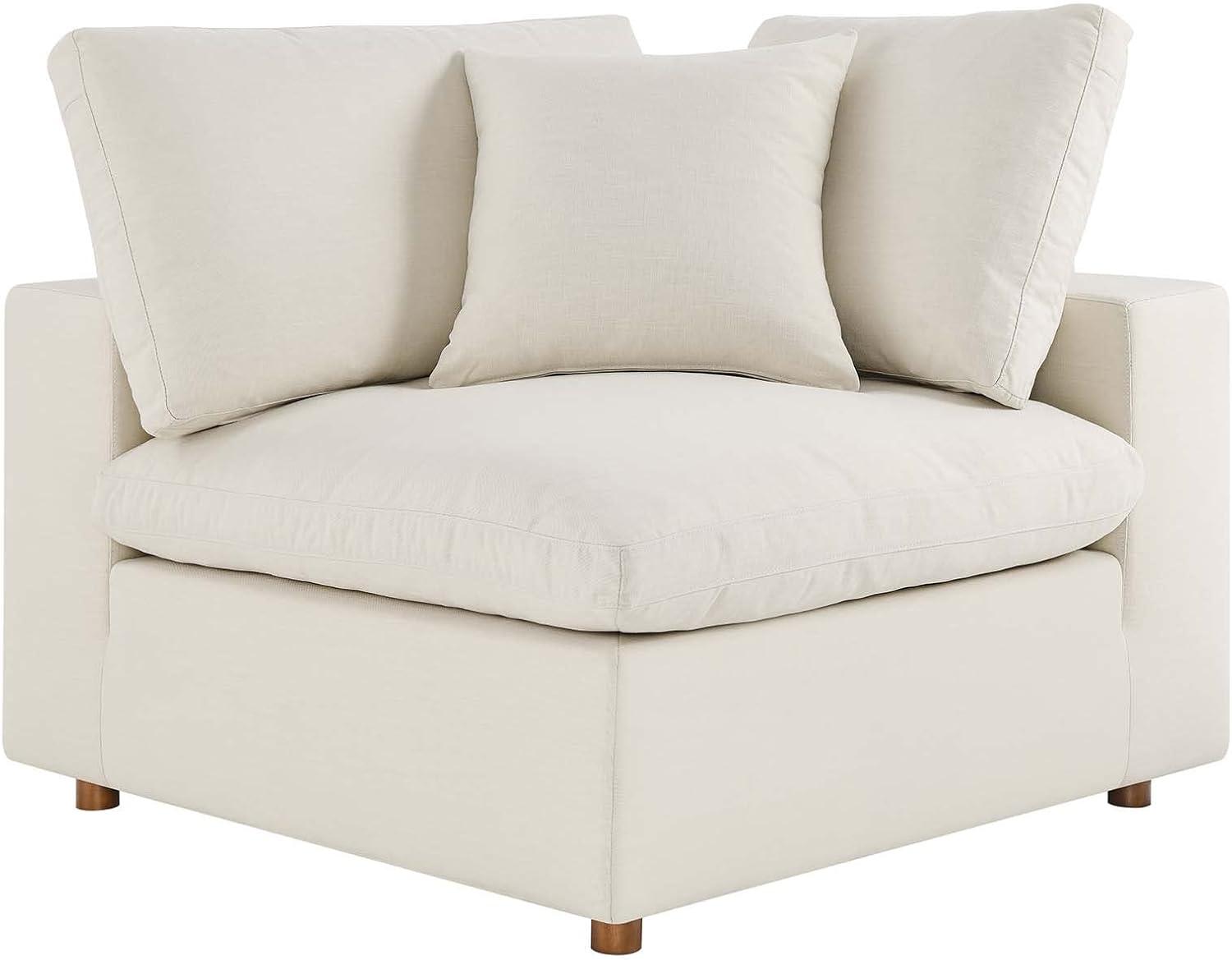 Light Beige Fabric Modern Modular Loveseat Sofa