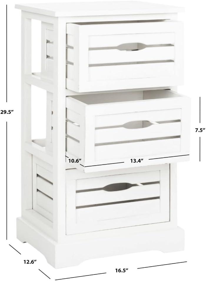 Samara 3 Drawer Cabinet - AMH5713 - Distressed Cream - Safavieh Couture