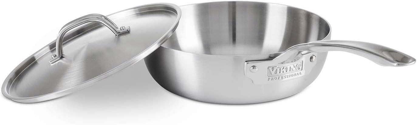 Viking 3-Quart Stainless Steel Saucier with Lid