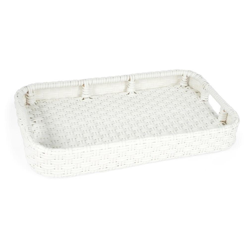 Butler Specialty Company Selena White Rattan Bar Cart