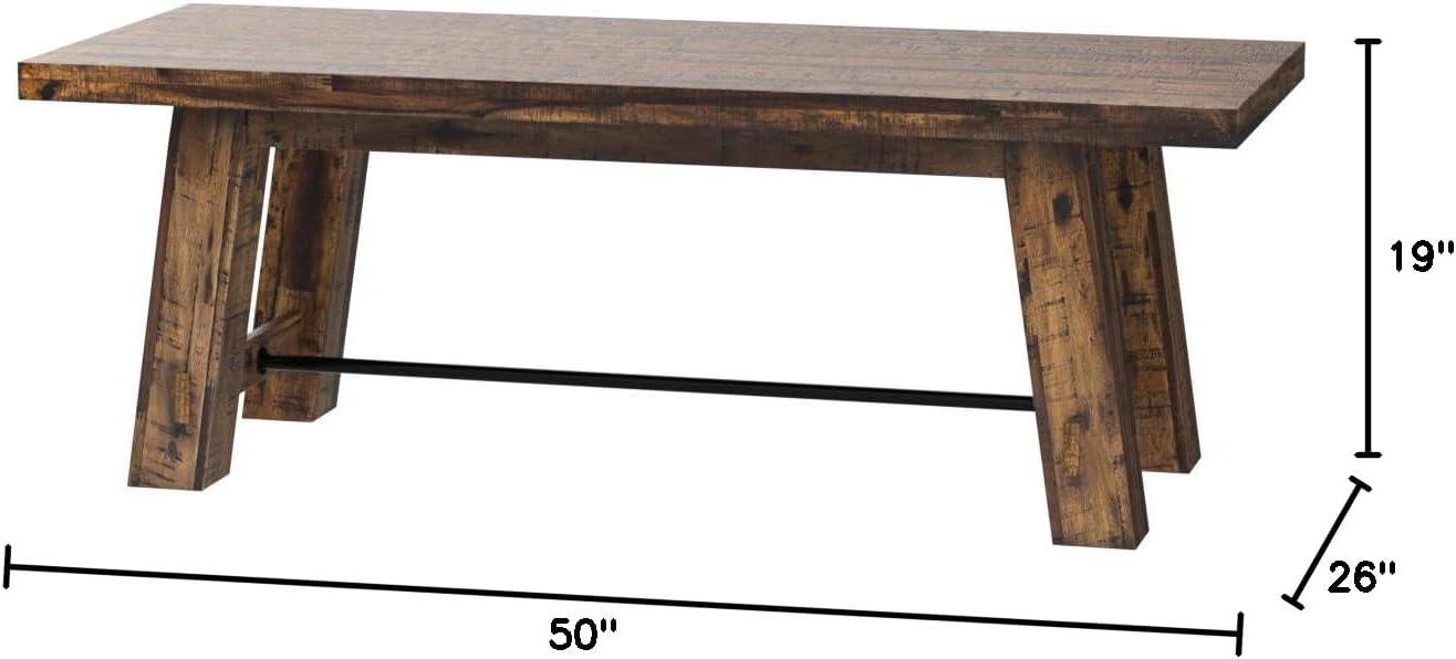 Jofran Cannon Valley Rustic Distressed Industrial Trestle 50" Coffee Table