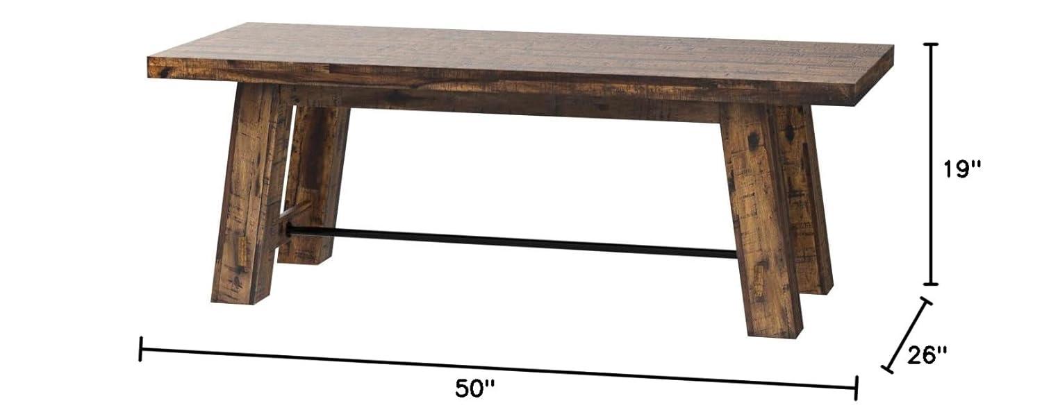 Jofran, Cannon Valley Rustic Distressed Industrial Trestle 50" Coffee Table - Gray