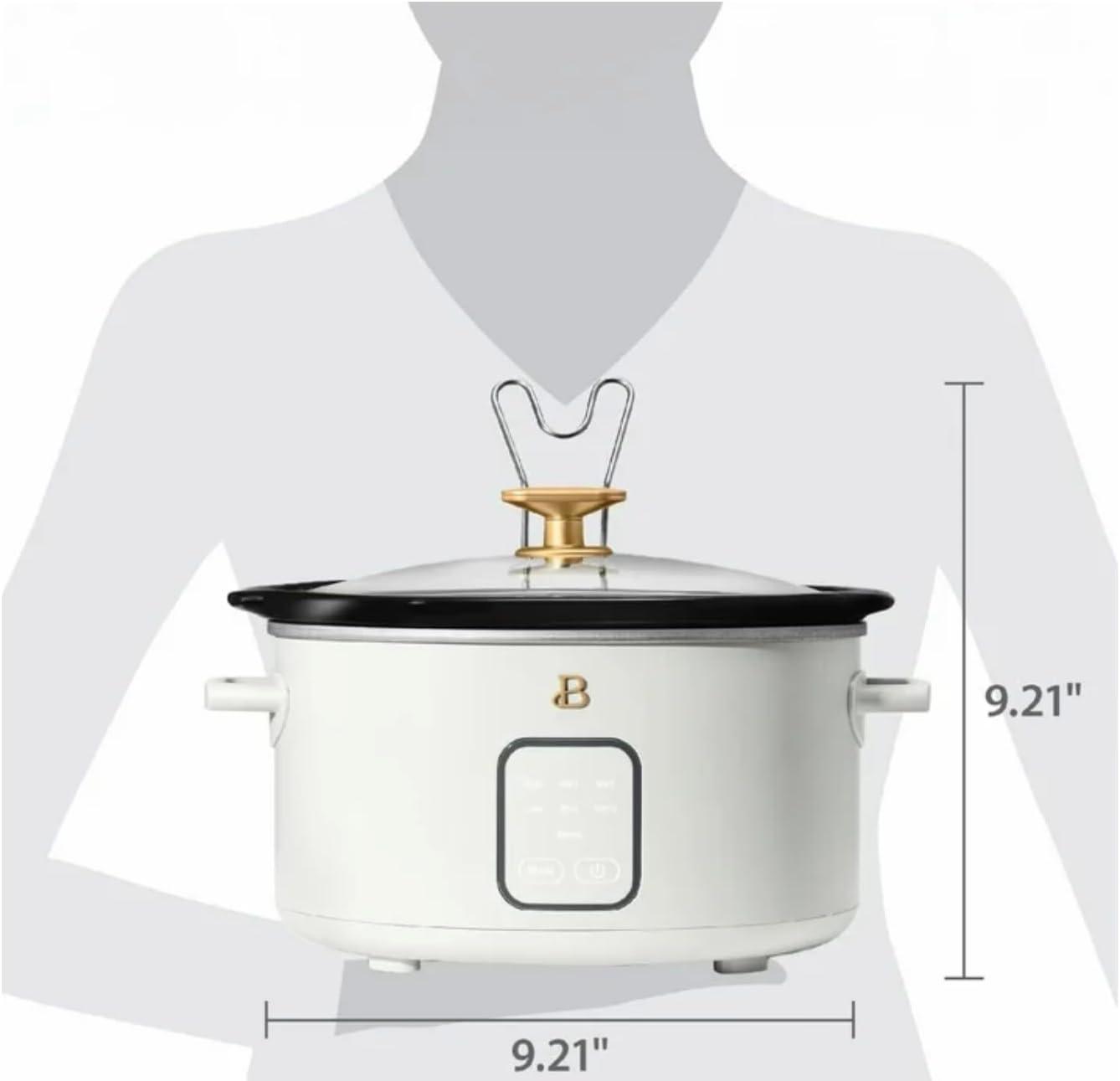 Beautiful 4Qt Slow Cooker with Touch-Activated Display, White Icing by Drew Barrymore