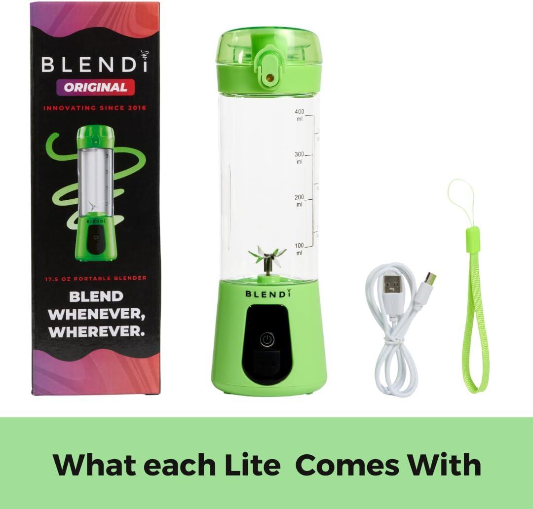 BLENDi Lite Blender Green: Personal Blender, 17oz Capacity, 70W, Stainless Steel & Plastic, Hand Wash, 1 Speed