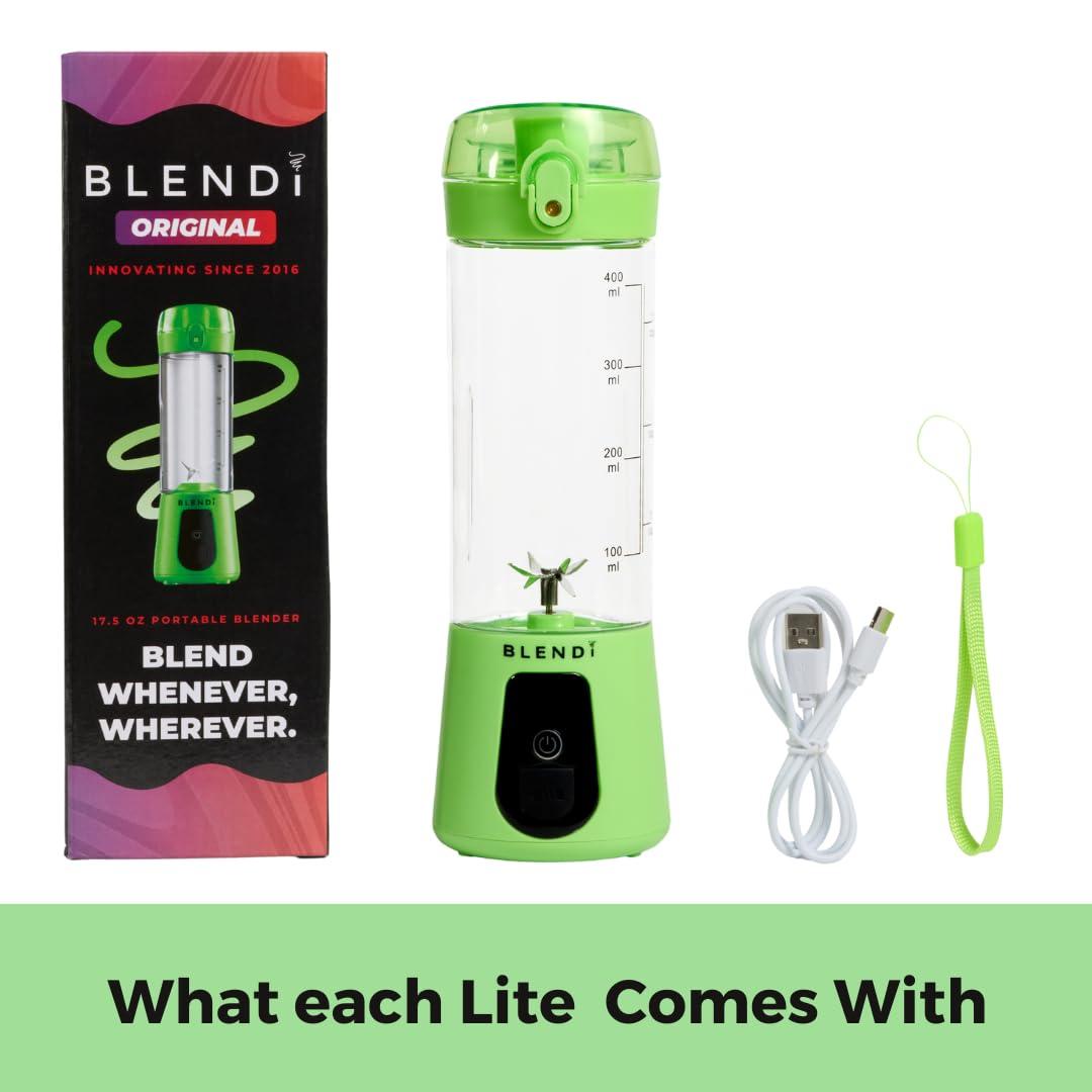 BLENDi Lite Blender Green: Personal Blender, 17oz Capacity, 70W, Stainless Steel & Plastic, Hand Wash, 1 Speed
