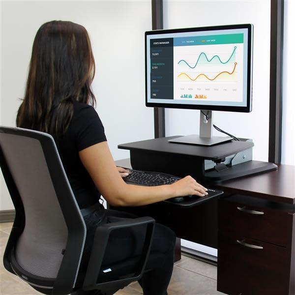 StarTech Sit-to-Stand Workstation w/Pneumatic Spring for One-Touch Adjustment