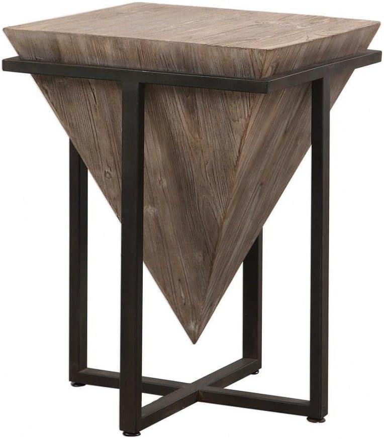 Solid Wood Pedestal End Table