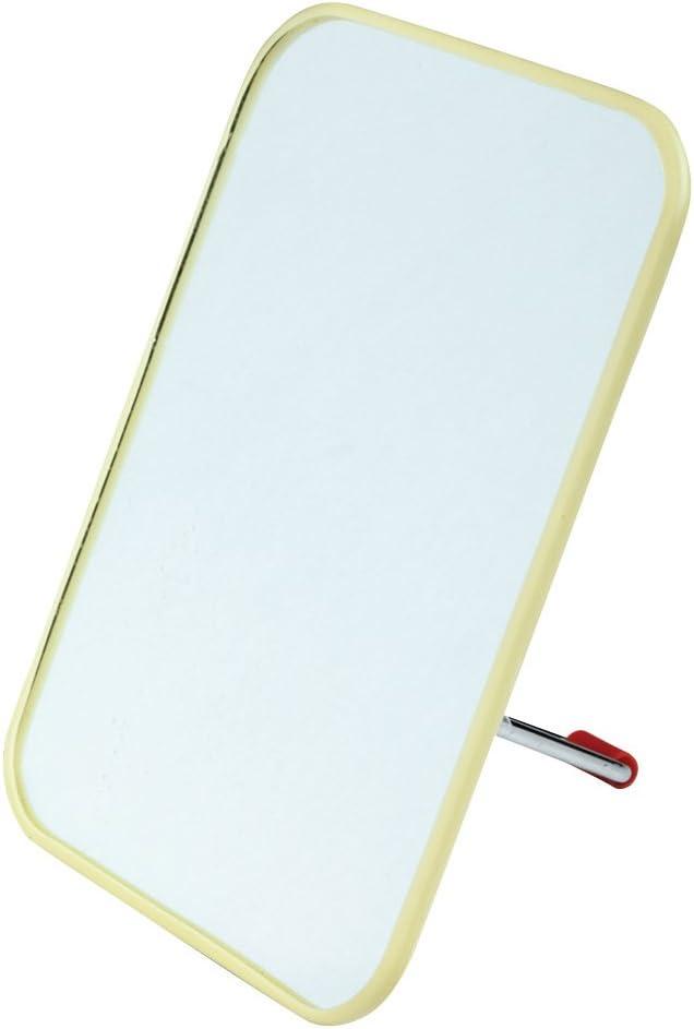 Yellow Plastic 3-Way Camping Mirror with Metal Hook