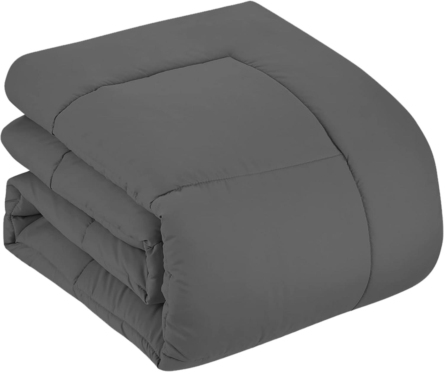 Luxury Gray 7-piece Bed In A Bag Down Alternative Comforter Set, Full