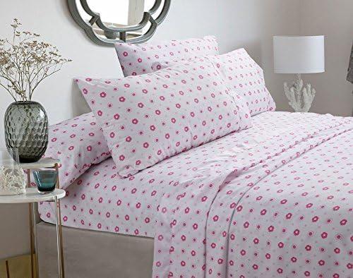 Pink Floral Deep Pocket Queen Microfiber Sheet Set