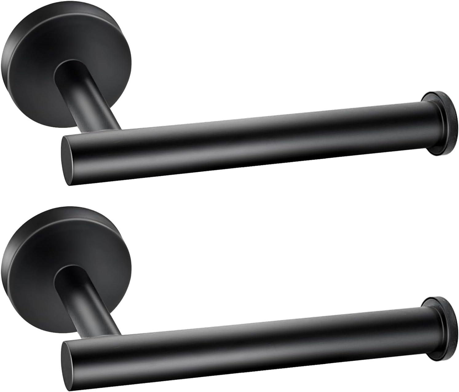 HITSLAM Toilet Paper Holder Wall Mount,Matte Black Toilet Paper Roll Holder for Bathroom,2Pack