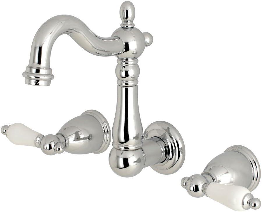 Polished Chrome Heritage Wall Mount Bathroom Faucet