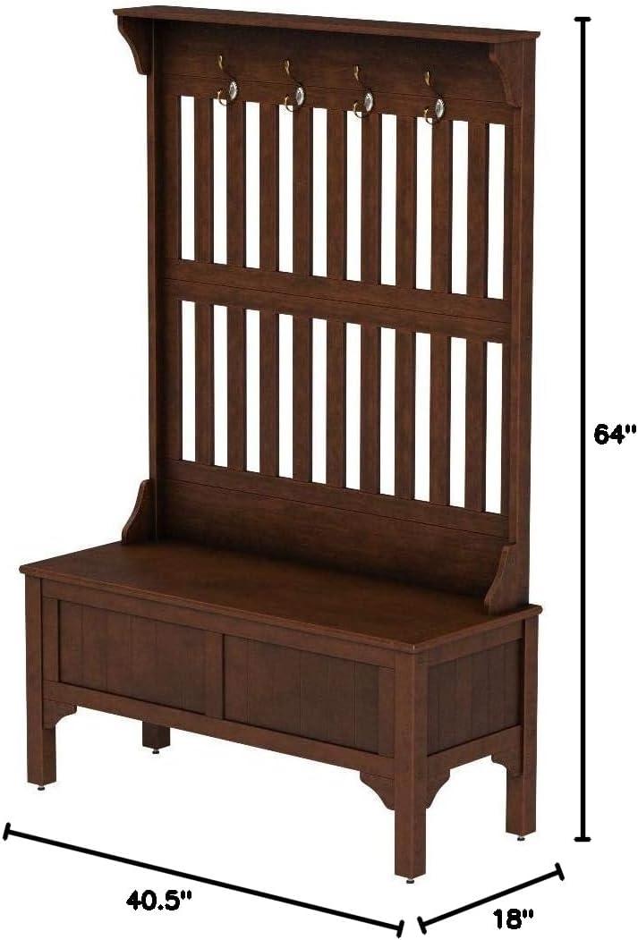 Homestyles General Line Hardwood Hall Tree with Lift-Up Storage Seat in Cherry
