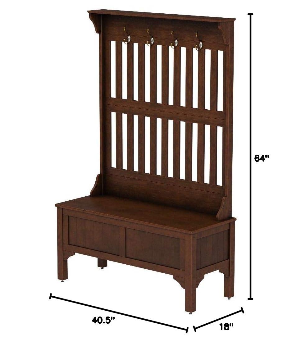 Homestyles General Line Hardwood Hall Tree with Lift-Up Storage Seat in Cherry